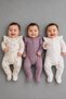 Baby Girl 3-Piece 100% Cotton Ruffle Shoulder Zippered Newborn Jumpsuit Set - 4