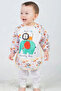 Safari Patterned Liquid-Proof Unisex Long Sleeve Activity and Baby Bib for 6-24 Months - 3