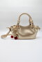 Women's Gold Knot Detailed Crossbody Hand and Shoulder Bag with Cherry Charm Accessory - 5