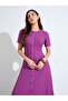 Rib Knit Short Sleeves A-Line Maxi Dress - 2