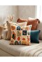 Boho Geometric Patterned Decorative Throw Pillow Cover 45X45 cm Hidden Zipper Honeycomb Fabric Digital Printed Living Room Pillowcase - 2
