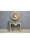 Handcrafted Metal Wall Hanging Mirror with Leaves Design – Gold Plated (W:28''H:28''D:6'') - 2