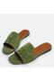 Large Size Women's Genuine Suede Leather Slippers 41-42-43-44-Green Suede - 4
