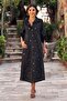 Black Sequined Floral Italian Dress - 2