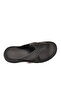 Black Genuine Leather Men's Flat Slippers - 4