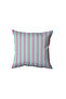 Green Orange Striped Pillow, Gift