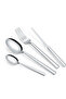 95-Piece Shiny Silver Stainless Steel Cutlery Set | Luxury Mirror Finish Dining Collection