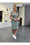 Women's Short Sleeve Collared Viscose Two Thread Dress - 3