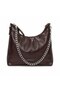 Soft Leather Casual Chain Accessory, Knitted Sleeve Detail, 3-Compartment Shoulder Bag - 7