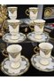 Acar Plus Gold Gilt Special Series Porcelain Coffee Cup Set with Stands 90 ml Espino 105 Cc