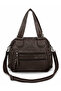 Women's Imported Washed Leather Wide Handle Bag Sl-1011
