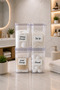 Set of 4 Square Transparent Bathroom Organizer Storage Containers |   Cotton Organizer with Lid |   Makeup Cotton, Dental Floss, Cotton Swabs, and Cotton Storage Box - 2