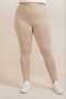Women's Skin Color Plus Size High Waist Cotton Lycra Gathering Long Leggings - No Show Stretchy Casual Leggings - 2