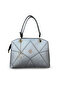 Mother Women's Geometric Embroidered Hand and Shoulder Bag with 2 Compartments, Removable Long Strap and Back Pocket