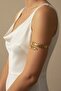 Yellow Steel Small Leaf Pazu Bracelet Adjustable Arm Accessory - 3