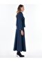 Embroidered Skirt Suit in Dark Navy Blue - 5