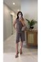 Frella Khaki Belted Vest Suit - 5