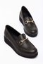 Large Size Women's Rosewood Shoes with Brown Buckle and Stitching - 3