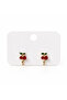 Cherry Figured Compression Earrings |   Non-Perforated Ear Clip Earrings |   Gold Color - 2