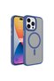 iPhone 15 Pro Case Magsafe Supported Camera Raised Matte Anti-Fingerprint Silicone Senk - 4