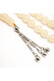 Harba Rosary 33 Beads 12.5mm Creamy White Prayer Beads Tasbih Silver-Tone Chain Tassel - 3