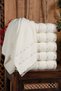 6 Pieces of Hand Face Towels with Velvet Border and Embroidered Lacing