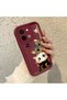 Vivo Y28 Compatible Case Camera Protector Claret Red Silicone Couple Phone Case Cat Pattern - 3