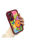 Infinix Hot 20 Compatible Case Camera Protector Claret Red Silicone Couple Phone Case Butterfly Pattern - 3