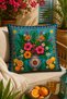 Set of 4 Tropical Decorative Throw Pillow Covers 43X43 cm Exotic Floral Pattern Digital Printed Bohemian Living Room Sofa Cover - 4