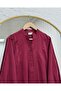 Bige Half-Pleated Layered Modal Dress-Pe626 Claret Red - 2