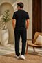 Rooy Wrinkled Crinkle Fabric Summer Lycra Men's Shirt and Pants Set - 3