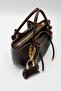 Women's Brown Drawstring Crossbody Hand and Shoulder Bag with Charm Accessories - 6