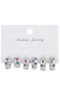 Women's Colorful Stone 6-Piece Multi Earring Set Hoop Earrings - 2