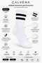 Unisex 6 Pairs Cotton Woven Striped Short Tennis College Socks - 2