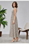 Patterned Cotton Long Summer Leopard Print Women's Dress - Shoulder Tie Strap Gathered Gipeli Women's Comfortable Dress - 3