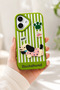 iPhone 16 Plus Compatible 3D Dachshund Dog Figured Striped Silicone Phone Case - 4