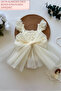 Bella Rose Patterned Tulle Baby Girl Romper with Bow Detail