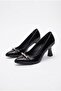 83541 Yanki Comfortable Stone Buckle Accessory 6 cm Heel Height Pointed Toe Women's Shoes - 6