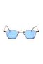Women's Sunglasses Angular Gray Transparent Frame Blue Glass - 3