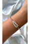 Women's Gold Color Stone Leaf Model Adjustable Bracelet