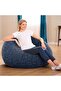 105cm Geometric Inflatable Sofa Chair, Flocked PVC, 2-in-1 Valve, Navy - 3