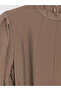 Brown High-Neck Belted Modal Blend Dress - 7