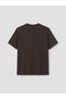 Vizyon New Season Brown Embroidered 100% Cotton Women's T-Shirt - 6
