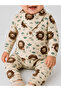 Boy's Top and Bottom Tracksuit Set with Scarf and Bib - 3