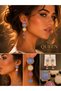 Luxury Natural Stones Blue Jade Purple White Agate Natural Stone Appearance Gold Gold Dangle Women Earrings - 3