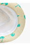 Palm Tree Patterned Straw Hat - 4