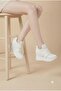 Women's White Velcro Wedge Sneakers