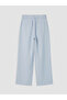 Lcw Vision Blue Women's Linen Blended Pants with Elastic Waist - 6