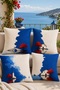 Blue Abstract Abstract Patterned 4-Piece Throw Pillow Cover Set