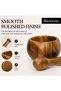 Wooden Mortar and Pestle Set, Acacia Wooden Grinder for Garlic, Herbs, Spices and Seasoning Preparation - 4